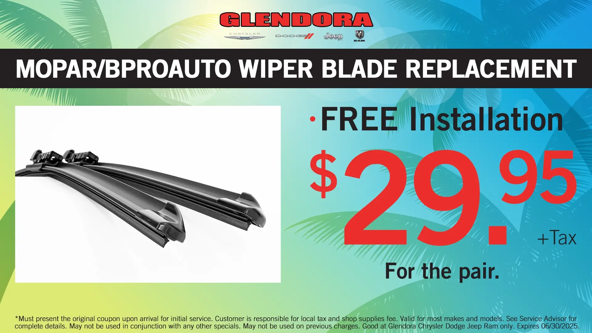 MOPAR/BPROAUTO Wiper Blade Replacement