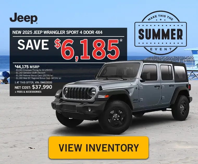 New 2024 Jeep Wrangler Unlimited Sport 4X4