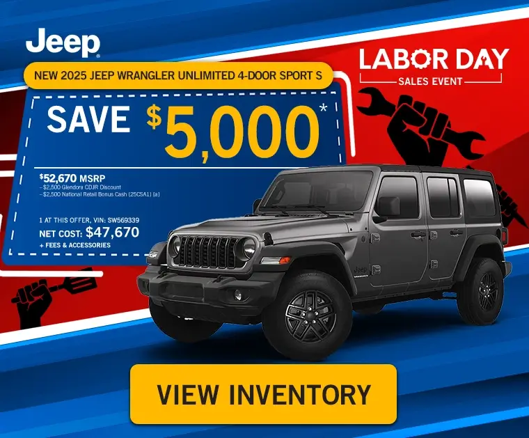 New 2025 Jeep Wrangler Unlimited 4-door Sport S