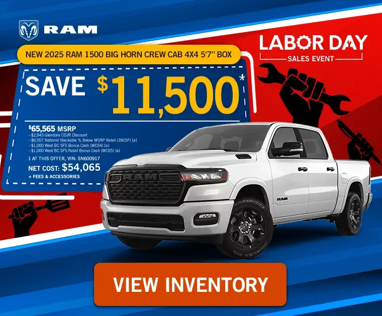 New 2025 RAM 1500 Big Horn Crew Cab 4x4 5'7” Box