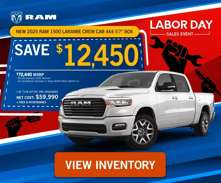 New 2025 RAM 1500 Laramie Crew Cab 4x4 5'7” Box