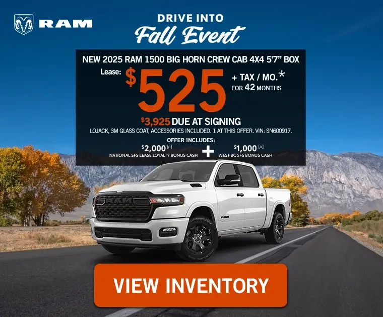 New 2025 RAM 1500 Big Horn Crew Cab 4x4 5'7” Box