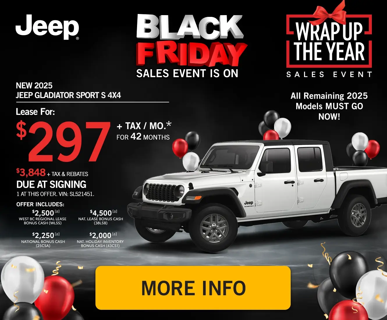 New 2025 Jeep Gladiator Sport S 4x4