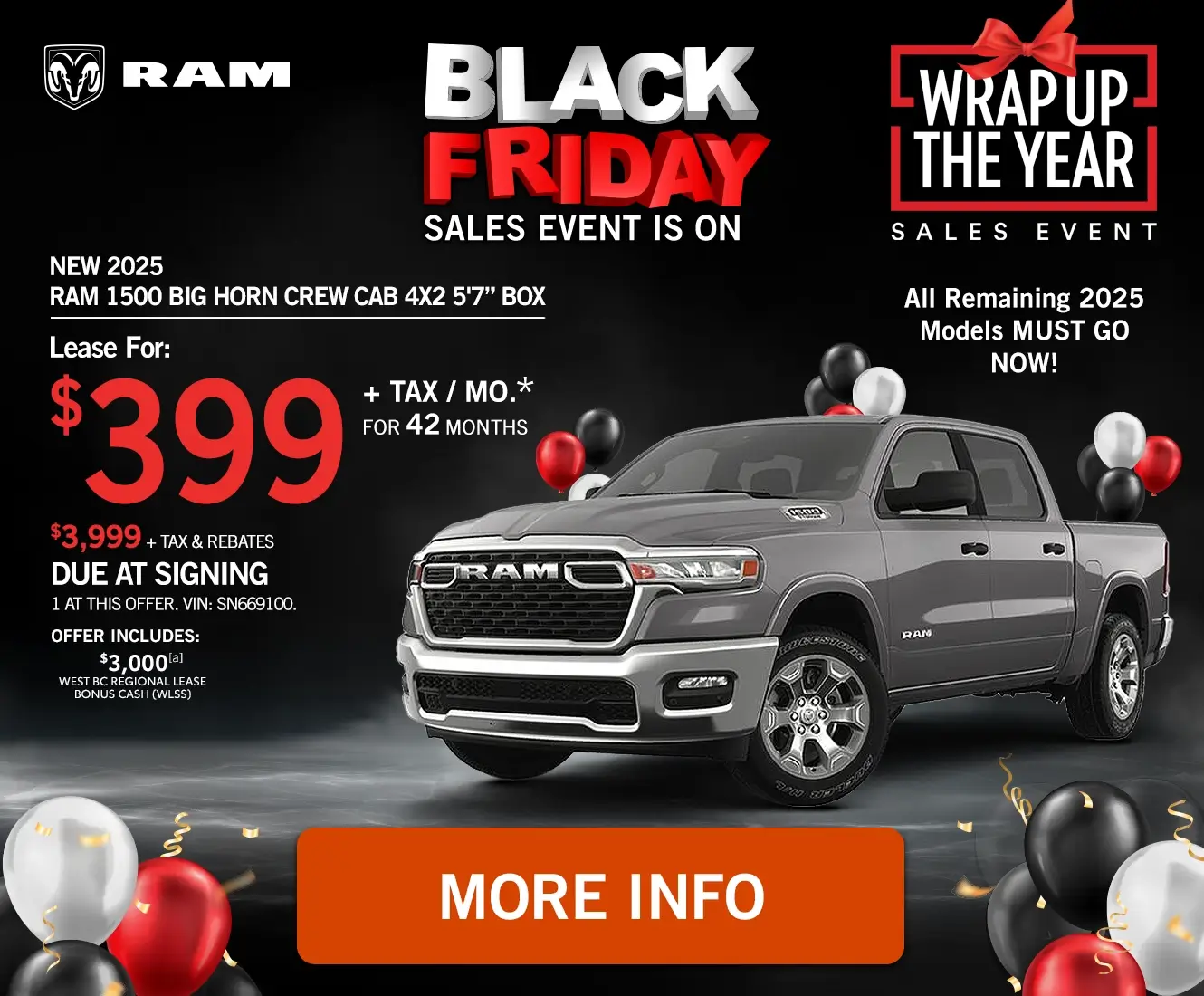 New 2025 RAM 1500 Big Horn Crew Cab 4x2 5'7” Box