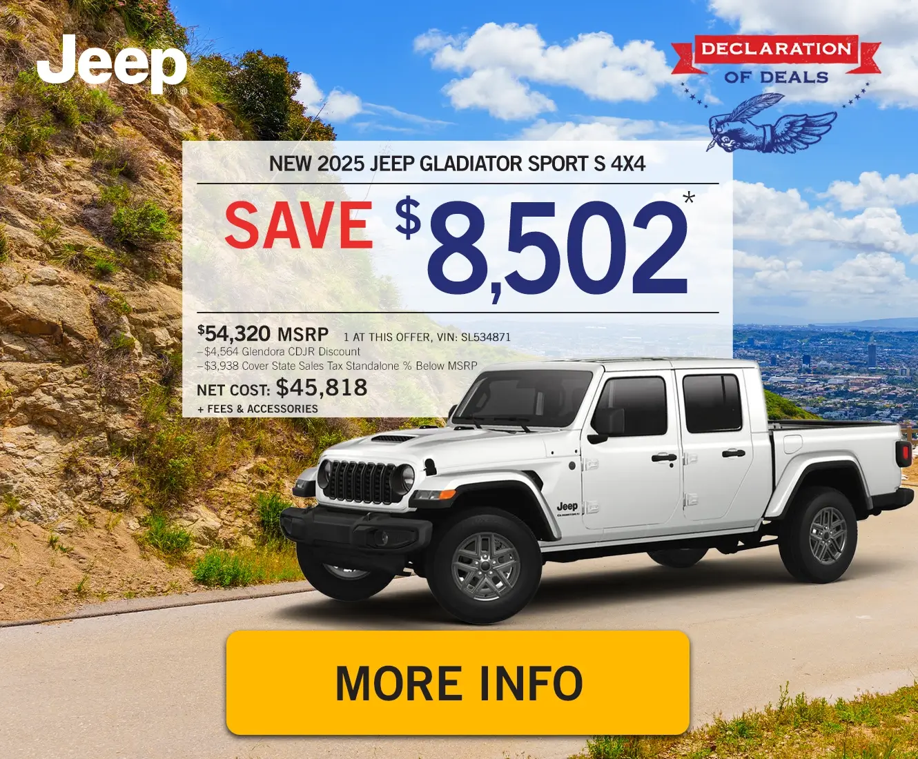 New 2025 Jeep Gladiator Sport S 4x4