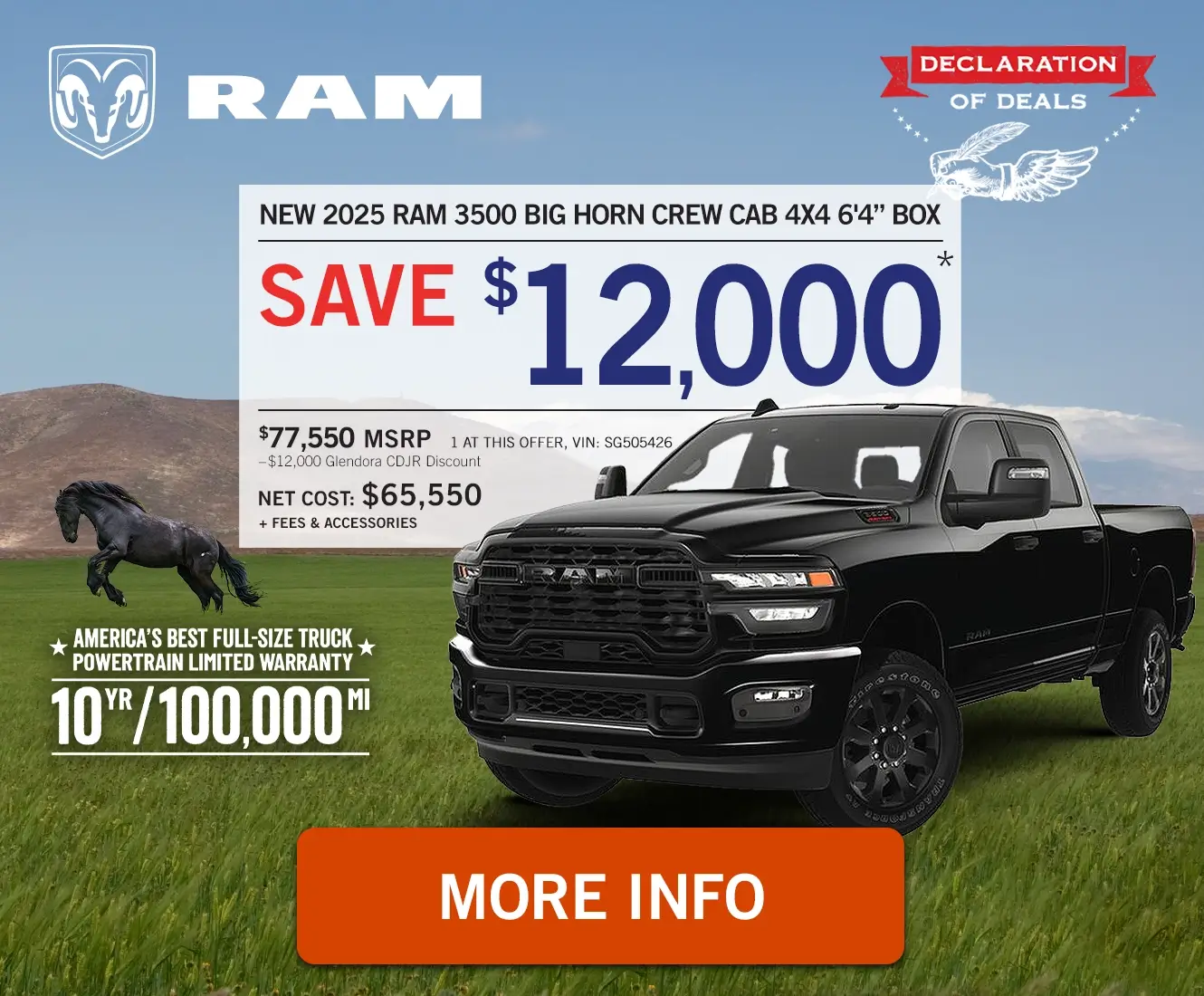 New 2025 RAM 3500 Big Horn Crew Cab 4x4 6'4” Box